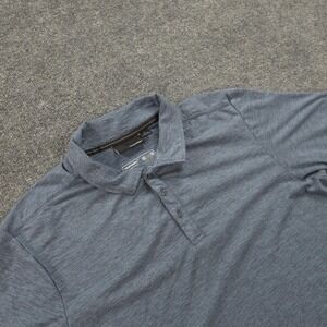 TRUEWERK Polo Shirt Mens Large Blue Edo Performance Workwear Stretch Tech